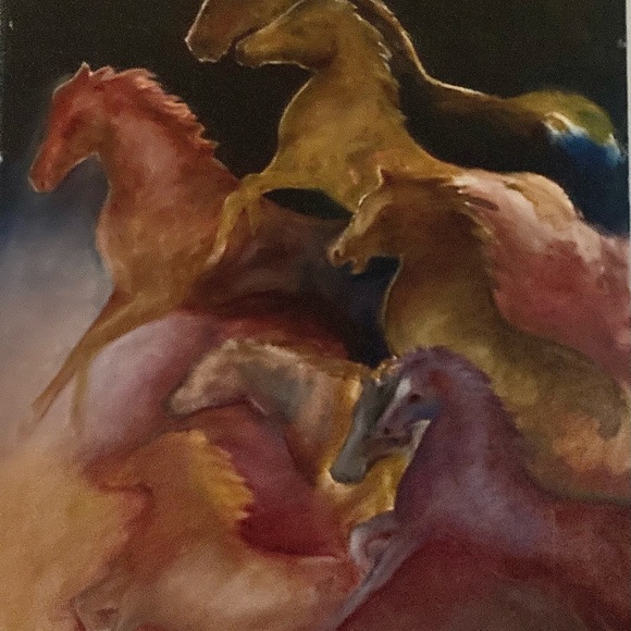 Abstract wild horses painting - Picture 3 of 3